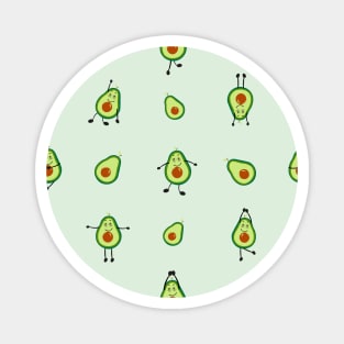 Avocados practicing yoga with cute expression Magnet